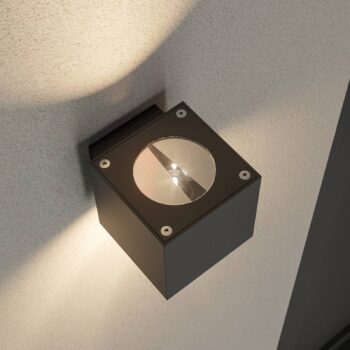 Lucande LED vonkajšie nástenné svietidlo Jarno, antracit, kov, 9 cm