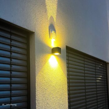 Lucande LED vonkajšie nástenné svietidlo Jarno, antracit, kov, 9 cm