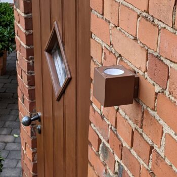 Lucande LED vonkajšie nástenné svietidlo Jarno, hrdza, kov, 9cm