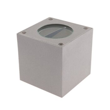 Lucande LED vonkajšie nástenné svietidlo Jarno, strieborná farba, kov, 9 cm