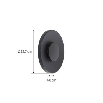 Lucande LED vonkajšie nástenné svietidlo Kayana, čierne, hliník, 24 cm