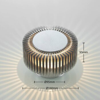 Lucande LED vonkajšie nástenné svietidlo Keany, kov, Ø 16 cm, IP54