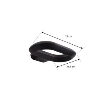 Lucande LED vonkajšie nástenné svietidlo LOOP, čierne, IP44, kov