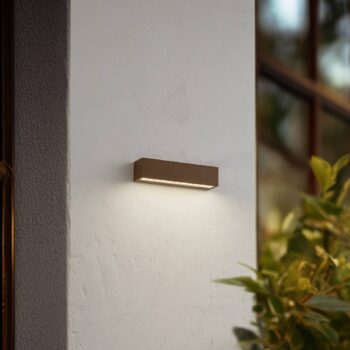 Lucande LED vonkajšie nástenné svietidlo Lengo, 25 cm, bronz, 1 svietidlo.