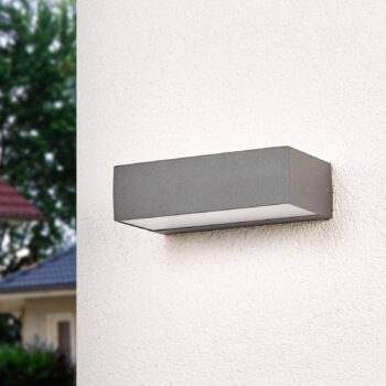 Lucande LED vonkajšie nástenné svietidlo Lissi, 21 cm, antracit, IP54