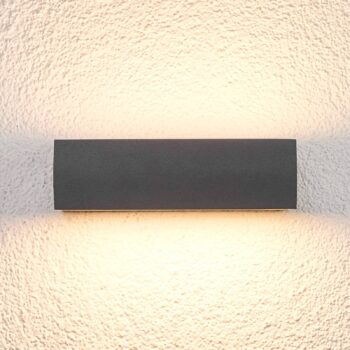 Lucande LED vonkajšie nástenné svietidlo Lissi, 21 cm, antracit, IP54