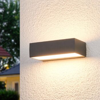 Lucande LED vonkajšie nástenné svietidlo Lissi, 21 cm, antracit, IP54