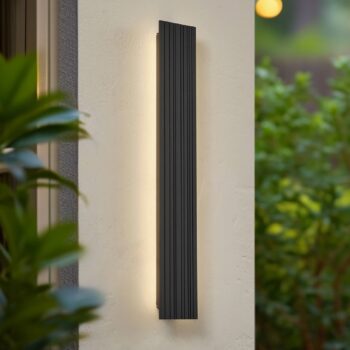 Lucande LED vonkajšie nástenné svietidlo Melira, dĺžka 60 cm, antracit