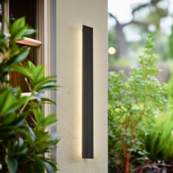 Lucande LED vonkajšie nástenné svietidlo Melira, výška 100 cm, antracit