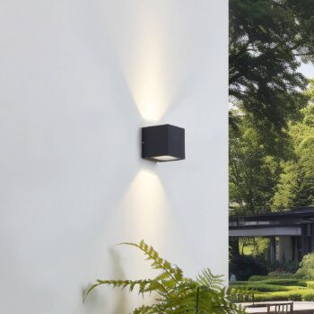 Lucande LED vonkajšie nástenné svietidlo Merjem, 10 cm, hore/dole, IP54