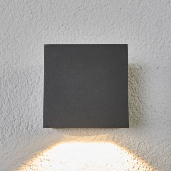 Lucande LED vonkajšie nástenné svietidlo Merjem, 12 cm, dole, IP54