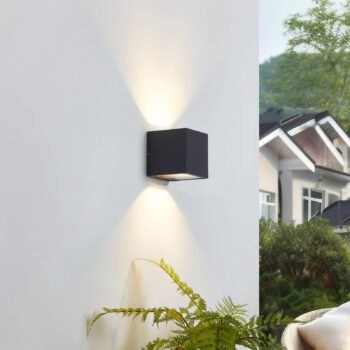 Lucande LED vonkajšie nástenné svietidlo Merjem, 12 cm, hore/dole, IP54