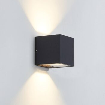 Lucande LED vonkajšie nástenné svietidlo Merjem, 12 cm, hore/dole, IP54