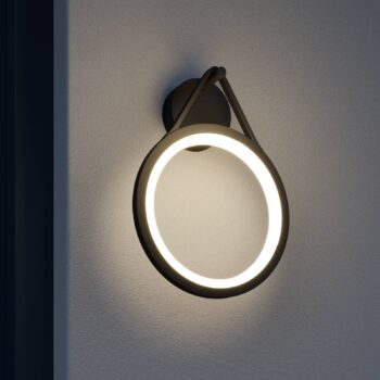 Lucande LED vonkajšie nástenné svietidlo Mirco, 30 cm, čierne, IP65