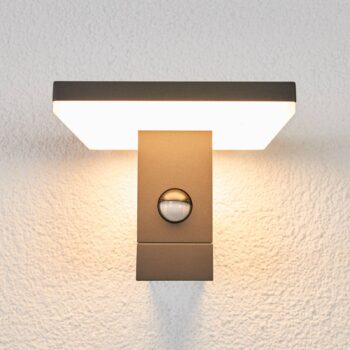 Lucande LED vonkajšie nástenné svietidlo Olesia, 15 cm, senzor, IP54