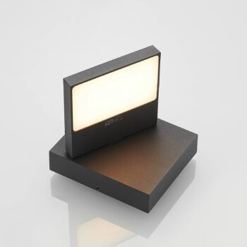 Lucande LED vonkajšie nástenné svietidlo Silvan, antracit, IP65, 14 cm