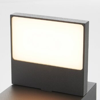 Lucande LED vonkajšie nástenné svietidlo Silvan, antracit, IP65, 14 cm