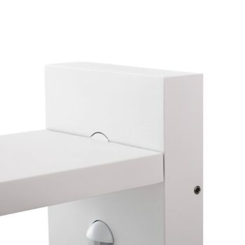 Lucande LED vonkajšie nástenné svietidlo Silvan, biele, senzor, IP54, 16cm