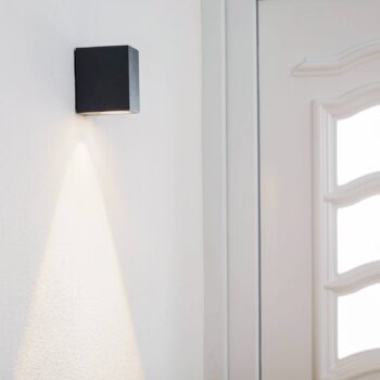 Lucande LED vonkajšie nástenné svietidlo Tavi, antracit, 9,5 cm, IP54