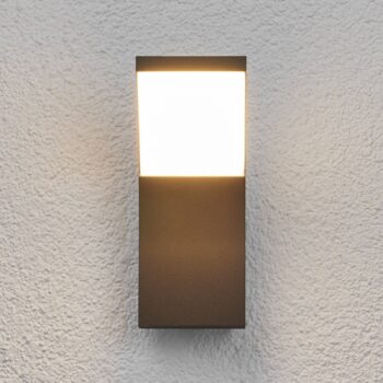 Lucande LED vonkajšie nástenné svietidlo Timm, 20 cm, antracit, IP54