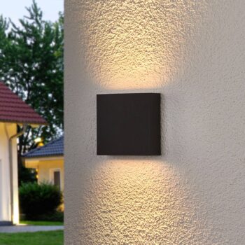 Lucande LED vonkajšie nástenné svietidlo Trixy, antracit, kov, IP54