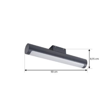 Lucande LED vonkajšie nástenné svietidlo Tuberia, antracit, kov, Ø 7cm