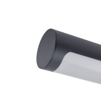 Lucande LED vonkajšie nástenné svietidlo Tuberia, antracit, kov, Ø 7cm