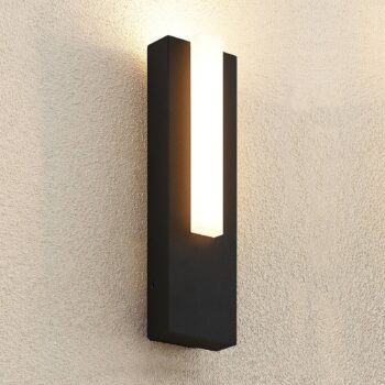 Lucande LED vonkajšie nástenné svietidlo Virgalia, 31 cm, antracit, IP65