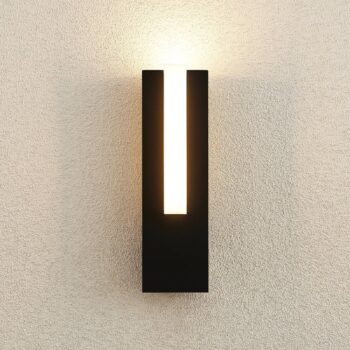 Lucande LED vonkajšie nástenné svietidlo Virgalia, 31 cm, antracit, IP65