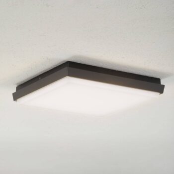 Lucande LED vonkajšie stropné svietidlo Amra, 30 cm, hranaté, antracit