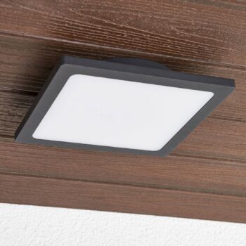 Lucande LED vonkajšie stropné svietidlo Mabella, 23 cm, antracit