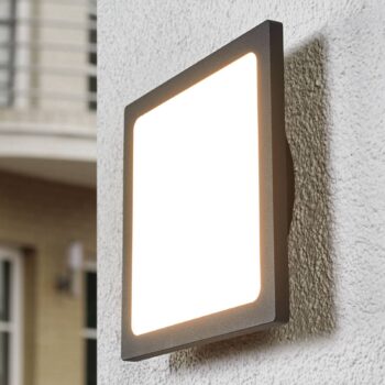 Lucande LED vonkajšie stropné svietidlo Mabella, 23 cm, antracit