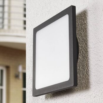 Lucande LED vonkajšie stropné svietidlo Mabella, 23 cm, antracit