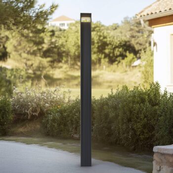 Lucande LED vonkajšie svetlo Tavion, 230 cm, antracit, IP65
