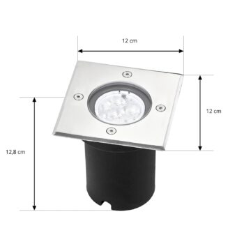 Lucande LED vstavané podlahové svietidlo Ava, 12 cm x 12 cm, IP67