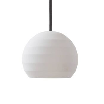 Lucande LED závesné svetlo Darkorin, biele, zárezy, omietka, 12 cm