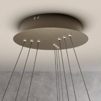 Lucande LED závesné svetlo Ezan, nikel, kov, Ø 80 cm
