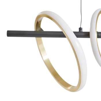 Lucande LED závesné svetlo Madu, čierna farba, kov, dĺžka 92,5 cm