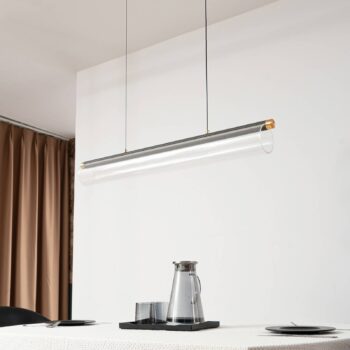 Lucande LED závesné svietidlo Alania, transparentné, kov, 86,5 cm