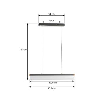 Lucande LED závesné svietidlo Alania, transparentné, kov, 86,5 cm
