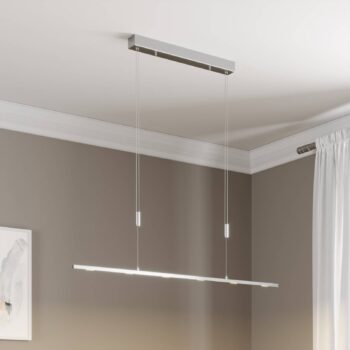 Lucande LED závesné svietidlo Arnik, 120 cm, niklová farba, stmievateľné
