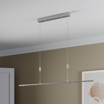 Lucande LED závesné svietidlo Arnik, 140 cm, niklová farba, stmievateľné