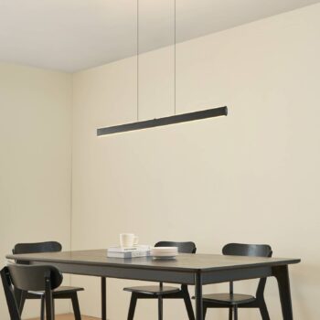 Lucande LED závesné svietidlo Arvon, čierna, 116 cm, stmievateľné, CCT
