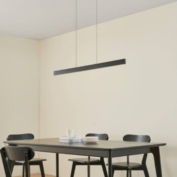 Lucande LED závesné svietidlo Arvon, čierna, 116 cm, stmievateľné, CCT
