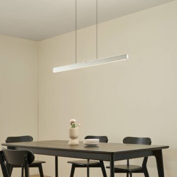 Lucande LED závesné svietidlo Arvon, hliníková farba, 116 cm, stmievateľné, CCT