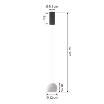 Lucande LED závesné svietidlo Darkorin, biele, okrúhle, sadra, Ø 12 cm