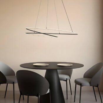 Lucande LED závesné svietidlo Gavril, 100 cm, čierne, stmievateľné