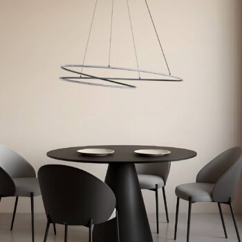 Lucande LED závesné svietidlo Gavril, 100 cm, čierne, stmievateľné