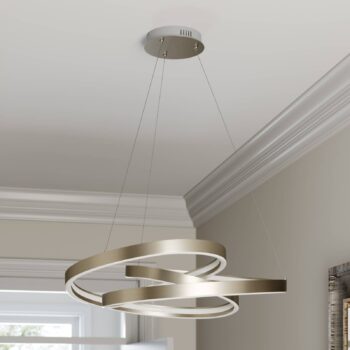 Lucande LED závesné svietidlo Gunbritt, Ø 80 cm, strieborné, stmievateľné