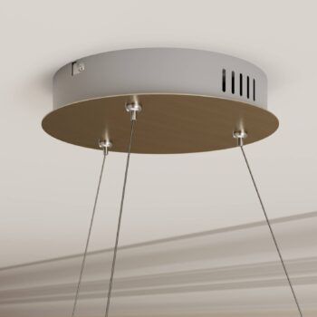 Lucande LED závesné svietidlo Gunbritt, Ø 80 cm, strieborné, stmievateľné